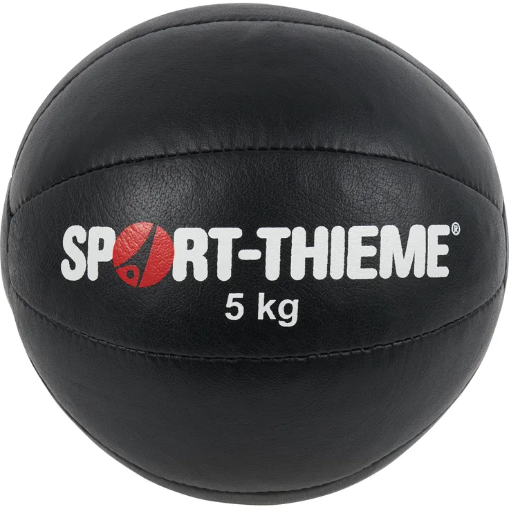 Sport-Thieme Medizinball, 5 kg, 280 mm, aus echtem Leder, schwarz, rund und langlebig