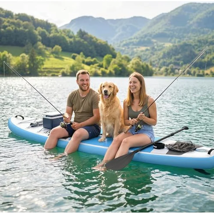 sportnow Outsunny Stand Up Paddling Board Set, aufblasbar 320 cm, blau, mit Paddel und max. Tragkraft 160 kg, ideal für Anfänger und Familien – Bild 9