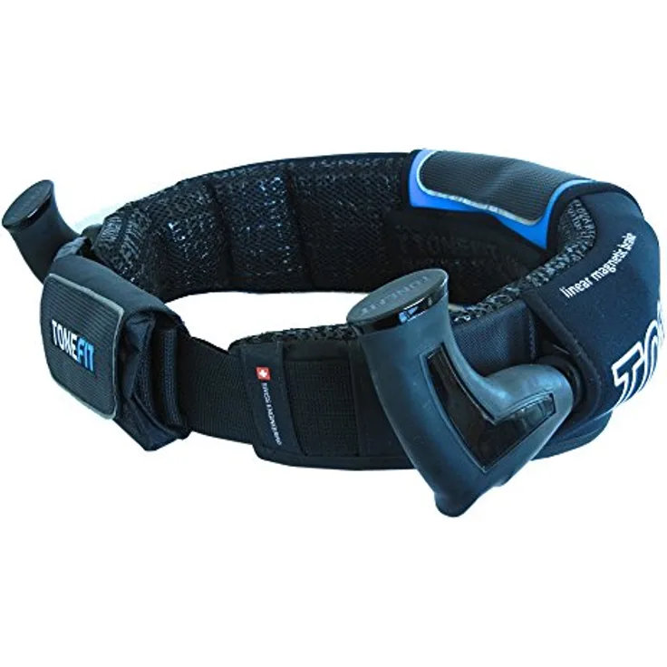 Maxxworld ToneFit Fitnessgürtel für Ganzkörpertraining | Ideal zum Laufen, Schwarz Blau