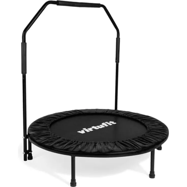 VirtuFit Fitness Trampolin Faltbar mit Griff, Schwarz, Durchmesser 100 cm, 2 Jahre Garantie