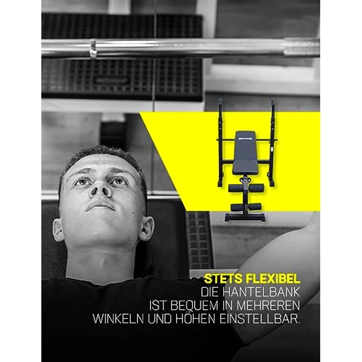 SPORTINATOR® "Herkules" Weight Premium Multifunktions Hantelbank, zusammenklappbar & platzsparend, Schwarz. Trainiere in deinem Home-Gym. Maße: 147 x 125 x 103 cm – Bild 4