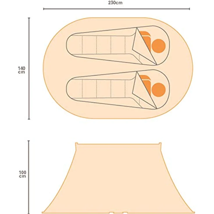 Regatta Malawi Outdoor Pop Zelt, 2 Mann Einheitsgröße Oxford Blue/Seal Grey, ideal für Festivals und Wochenend-Camping – Bild 3