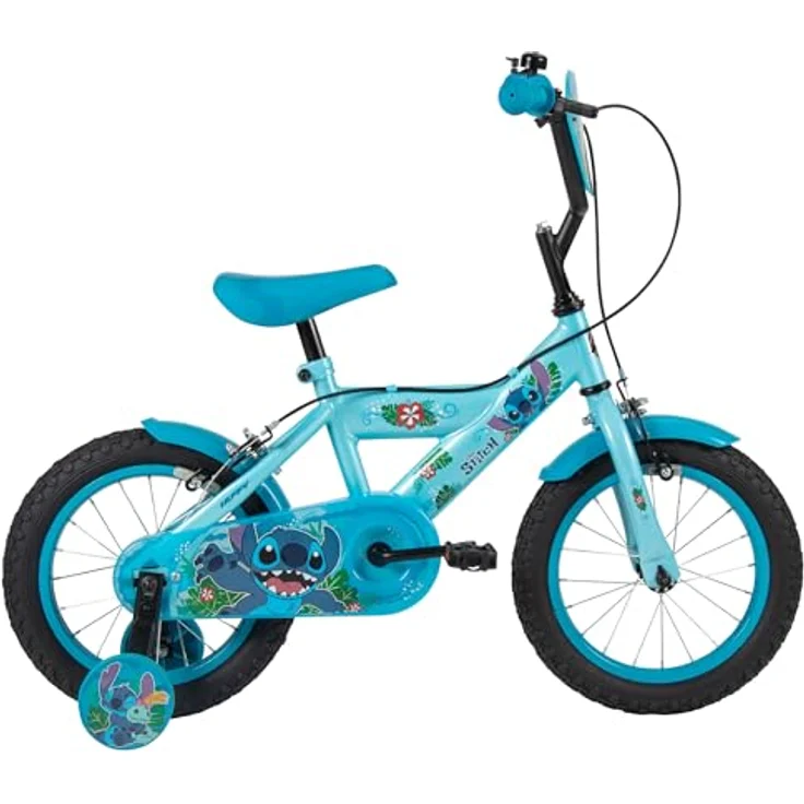 Huffy Disney Stitch Kinderfahrrad 14 Zoll, mit Stützrädern, Stahlrahmen, Rücktrittbremse, bunte Grafiken – Bild 3