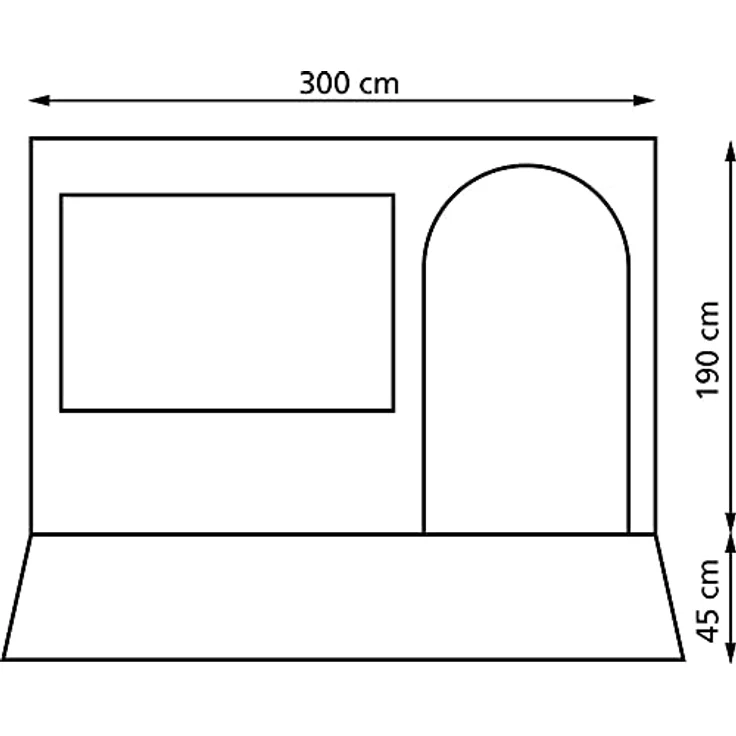 Eurotrail Narvik Canopy Room, Zelt für Markisen, 100% Polyester, 8.40 kg, verstellbare Anschluss-Höhe bis 280 cm, mit großen Fenstern und Moskitonetz – Bild 3
