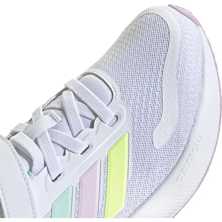 adidas Runfalcon 5 EL C, Laufschuhe für Mädchen, White/Mint/Pink, Cloudfoam Sohle, atmungsaktives Mesh-Design – Bild 4