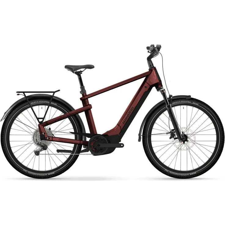 Winora YAKUN X10 HIGH i800Wh, City E-Bike mit Bosch Performance CX Motor, warmrot, Rahmen M