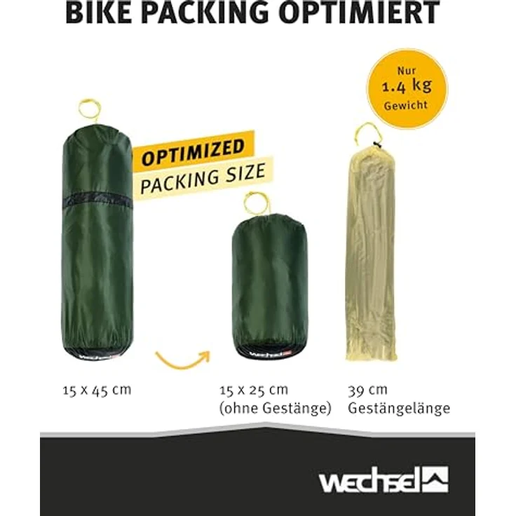 Wechsel Exogen 1 Zero-G Line, Kuppelzelt für 1 Person, 1.49 kg, leicht und separat aufbaubar – Bild 8