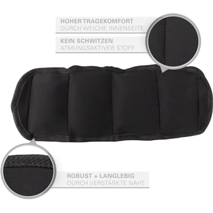 Sport-Tec Gewichtsmanschetten 0,5 kg, Paar mit Klettverschluss, strapazierfähiges Nylon für Arm- und Beingewichte – Bild 4