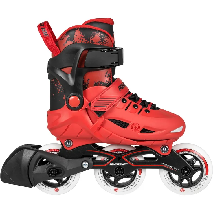 Powerslide Phuzion Universe, Unisex Rollschuhe mit 3-Räder-Design, höhenverstellbarer Bremse, größenverstellbar, Rot