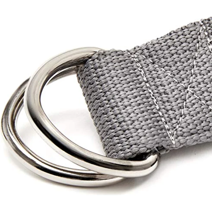 Adidas Yoga Gurt, grau, rutschfest mit robuster Metall-D-Schnalle zur Verbesserung von Beweglichkeit und Flexibilität – Bild 3