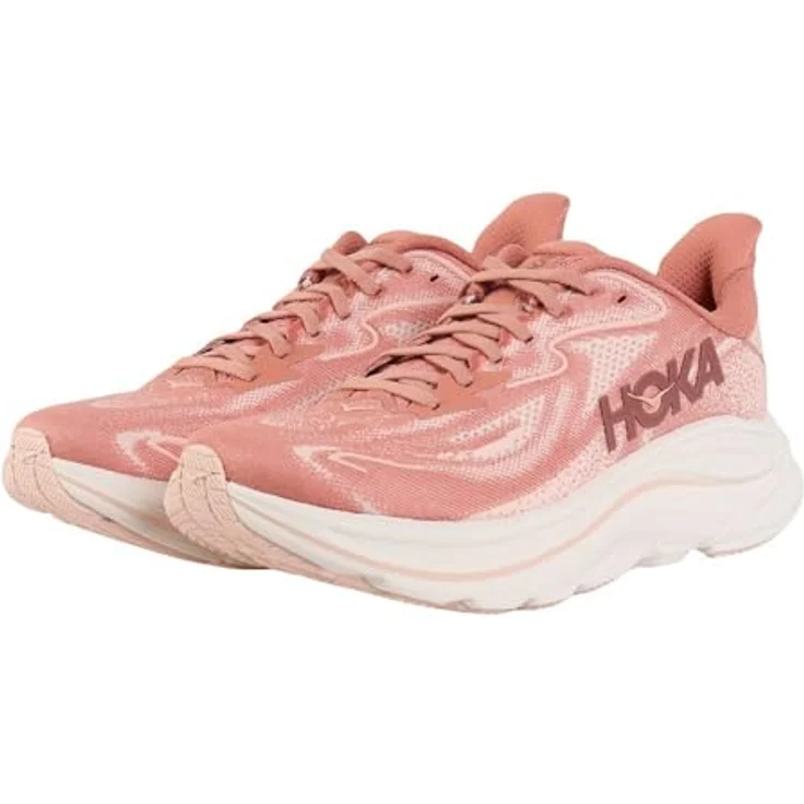 HOKA ONE ONE Damen Laufschuh CLIFTON 10, ultraleichte Dämpfung, verbesserte Passform, atmungsaktives Obermaterial, Blush / Rose Latte – Bild 1