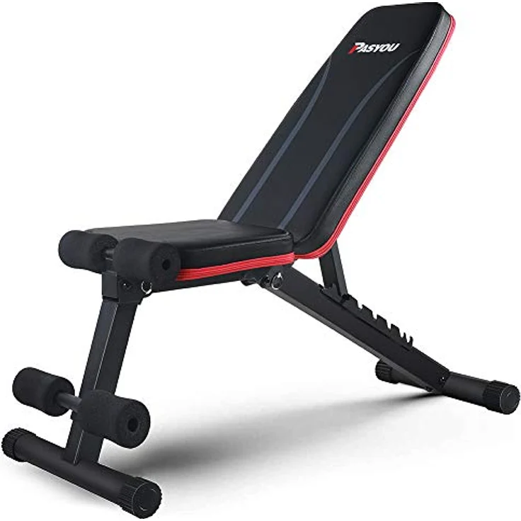 PASYOU Hantelbank Klappbar Verstellbar, Multifunktions Trainingsbank Schrägbank für Ganzkörper-workout，7 in 1 Fitnessbank für zu Hause oder im Fitnessstudio, 230kg Gewichtskapazität – Bild 1