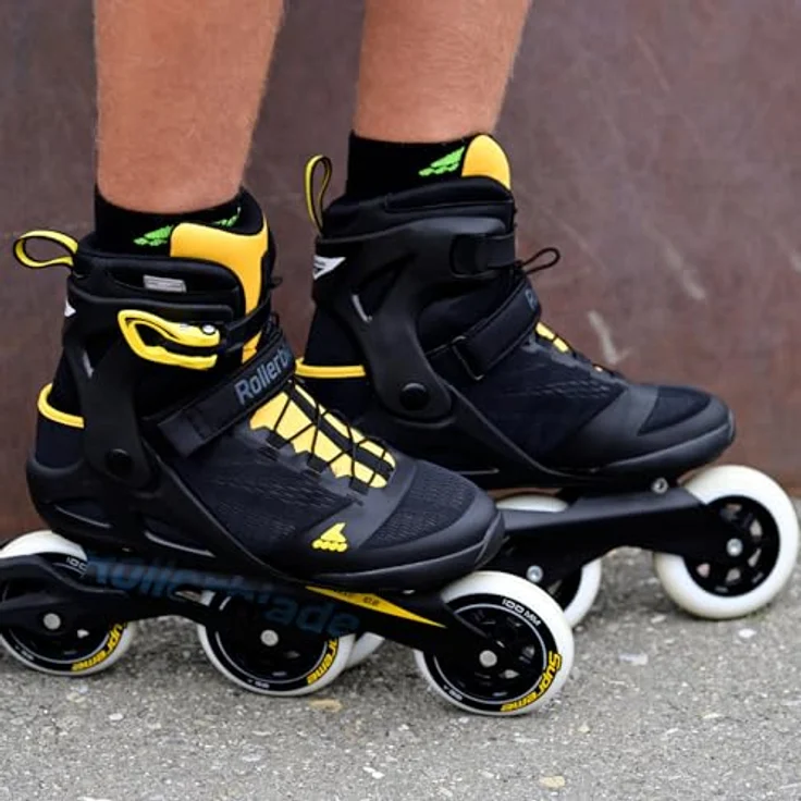 Rollerblade Macroblade 100 3WD, Inline-Skates in Schwarz/Saffron Gelb, hohe Stabilität, 100 mm Supreme-Rollen, geeignet für sportliche Skater, mit Bremse – Bild 5
