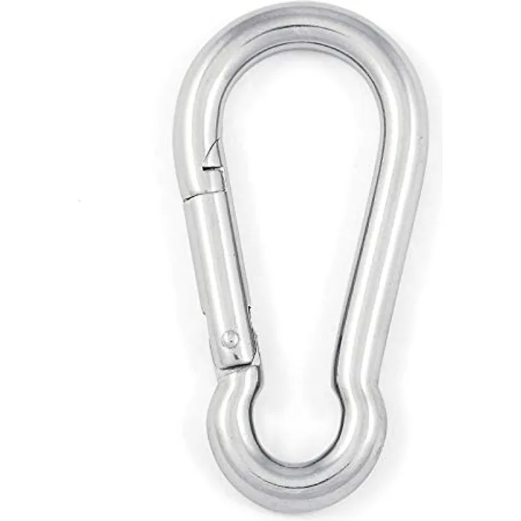 So-tech 2er Pack Karabinerhaken 120 x 11 mm, Edelstahl AISI 316 (V4A), rostfrei, salzwasser- & säurebeständig, Tragfähigkeit 220 kg