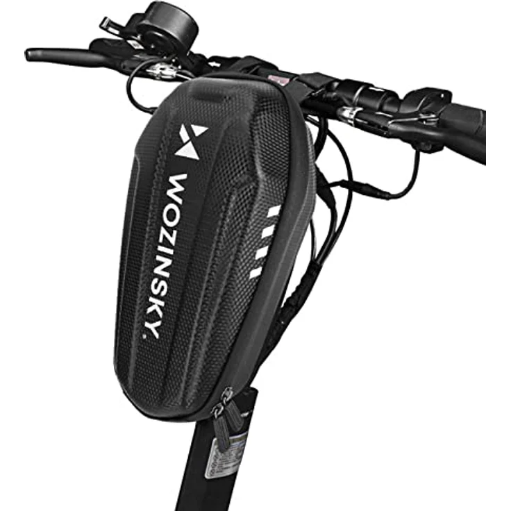 Wozinsky Waterproof Scooter Handlebar Bag 3L, Schwarze Fahrradtasche aus starkem EVA-Material mit vier Velcro-Befestigungen – Bild 1