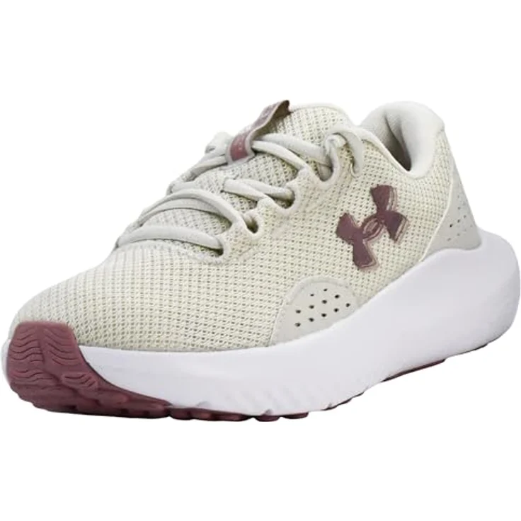 Under Armour Surge 4 Laufschuhe, gepolstert und atmungsaktiv, Summit White-Tourmaline Pink-Metallic, Größe EU 41 – Bild 1