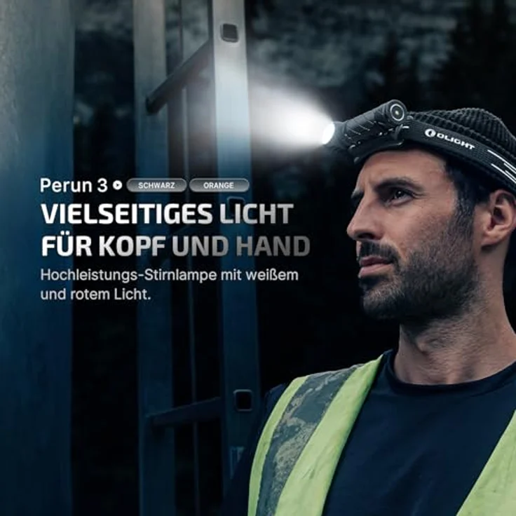 OLIGHT Perun 3, Stirnlampe aufladbar mit 3000 Lumen, 20 Tage Laufzeit, IP68 wasserdicht – Bild 2
