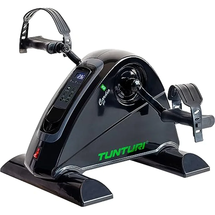 Tunturi Cardio Fit M50 Mini Bike Heimtrainer/Mit Elektromotor/Pedaltrainer/Arm- und Beintrainer/Minifahrrad/Bewegungstrainer für Senioren mit LCD-Bildschirmanzeige - Schwarz