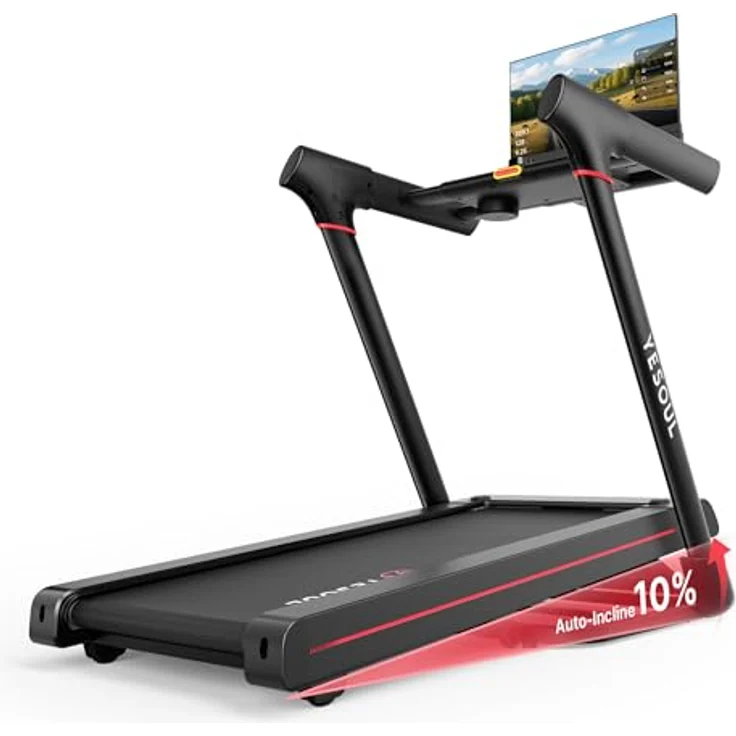 YESOUL T3 Plus Laufband – 10% automatische Steigung, 21,5" Full-HD-Touchdisplay, drehbarer Bildschirm, 6W Lautsprecher, klappbar, leise, App-kompatibel – Bild 1
