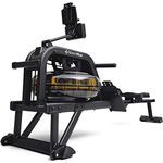 SportPlus Wasserrudergerät für zuhause, App kompatibel, bruchsicherer Tank (6 Stufen), Smarter Trainingscomputer & Race-Mode, Benutzergewicht bis 130 kg