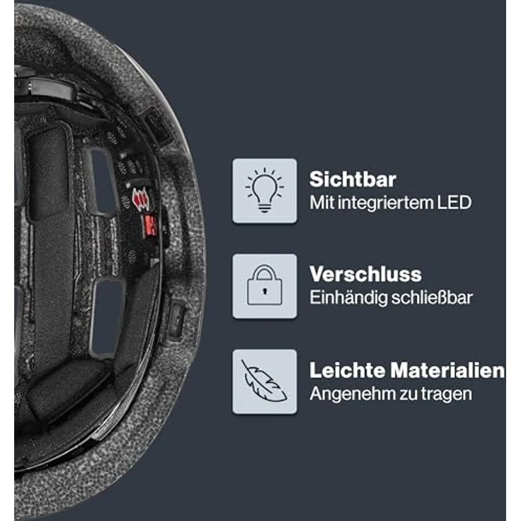 Uvex City 4, Leichter Fahrradhelm für Damen und Herren, individuelle Größenanpassung, waschbare Innenausstattung, Black matt, 55-58 cm – Bild 3