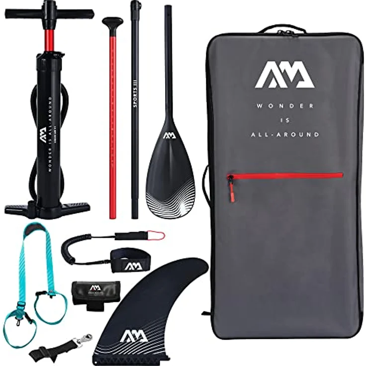 Aqua Marina Dhyana Aufblasbares Fitness Stand Up Paddle Board (iSUP) Paket, 325 cm, mit stabiler Form und rutschfestem EVA-Deck, Türkis – Bild 4