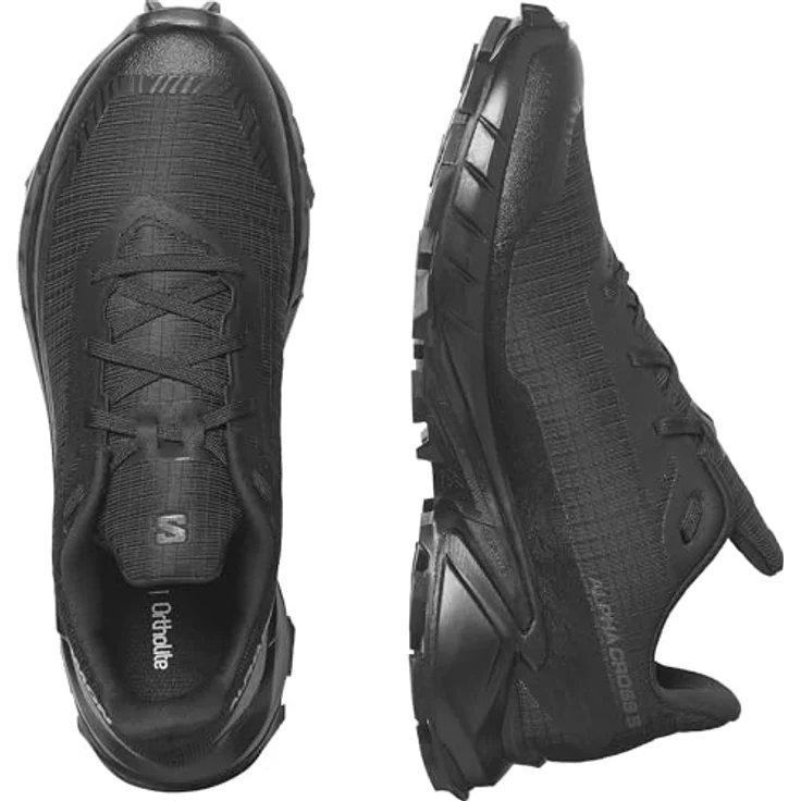Salomon Alphacross 5 W Damen Wanderschuh, Schwarz, Größe 6, nahtloses Obermaterial, OrthoLite Einlegesohle, Contagrip Außensohle – Bild 5