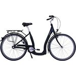 HAWK City Comfort Premium Damenfahrrad 28 Zoll Schwarz I Stadtfahrrad I Leichtes Damen Fahrrad mit 3 Gang Nabenschaltung & Felgenbremse