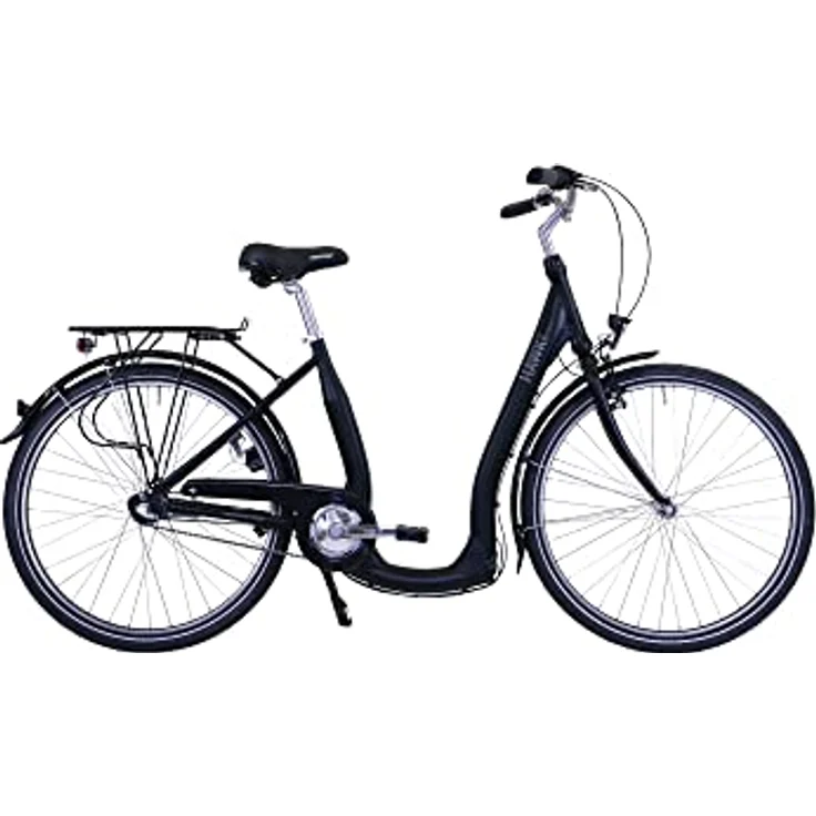 HAWK City Comfort Premium Damenfahrrad 28 Zoll Schwarz I Stadtfahrrad I Leichtes Damen Fahrrad mit 3 Gang Nabenschaltung & Felgenbremse – Bild 1