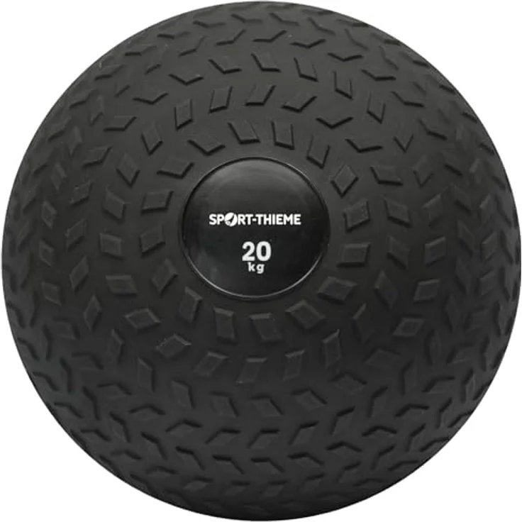 Sport-Thieme Medizinball (20 kg, 280 mm), mit Stahlsandfüllung und strukturierter Oberfläche, schwarz – Bild 2
