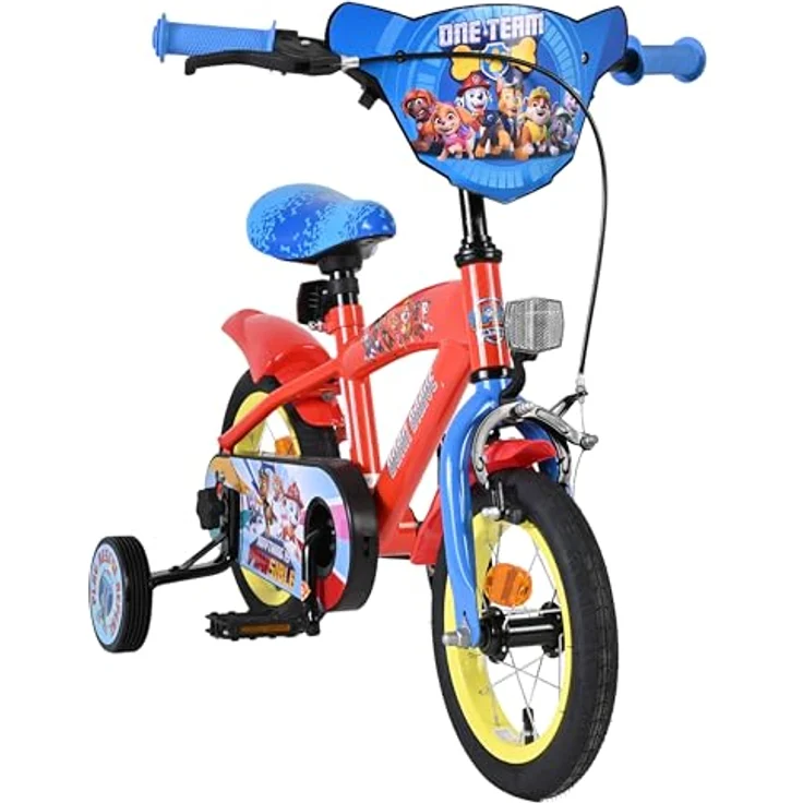 Volare Paw Patrol Kinderfahrrad, 12 Zoll in Rot und Blau, Handbremse, Rücktrittbremse, höhenverstellbar – Bild 6