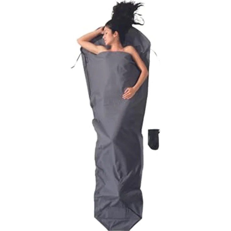 COCOON Cotton MummyLiner - Extrem leichter Innenschlafsack, Elephant Grey – Bild 1
