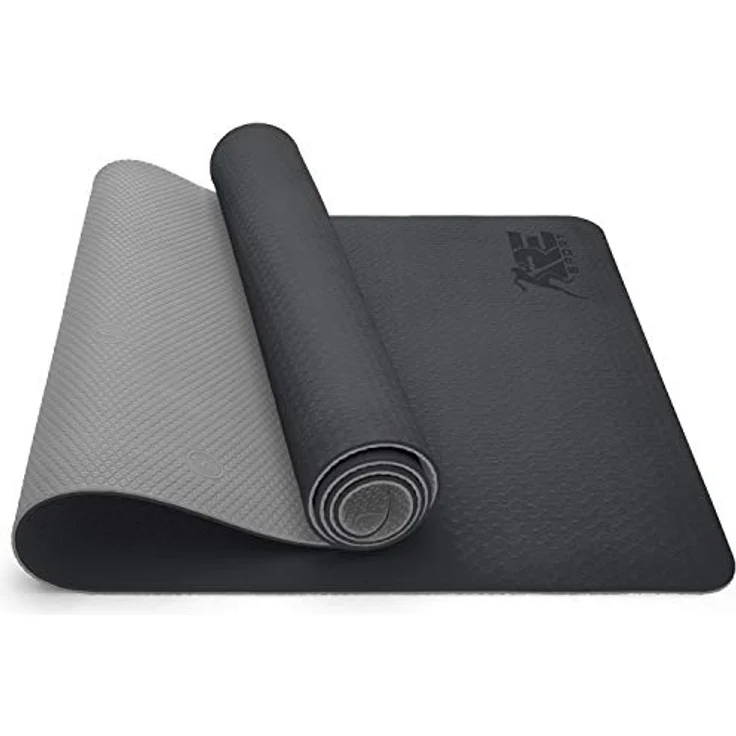 RE:SPORT Yogamatte Phthalatfrei - Gymnastikmatte rutschfest, Fitnessmatte schadstofffrei, Trainingsmatte mit Tragegurt 183 x 61 x 0,6 cm – Bild 1