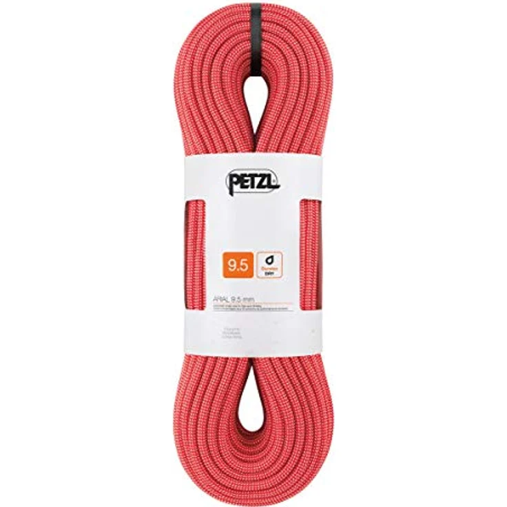 PETZL Arial, Einfachseil 9,5 mm mit Duratec-Dry-Imprägnierung für Sportklettern und Bergsteigen, rot, 60 m – Bild 1