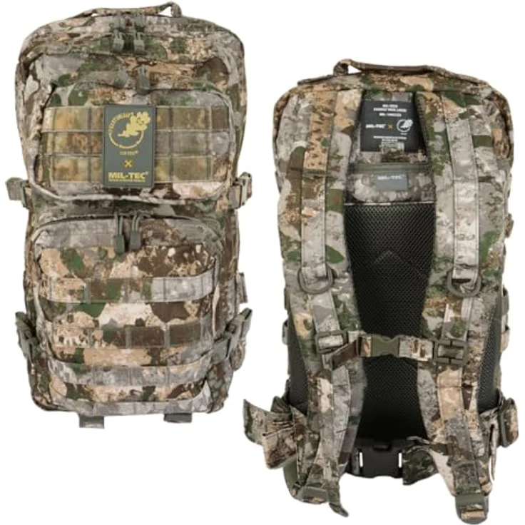 Mil-Tec US Assault Pack Tagesrucksack (36L) • Taktischer Militär Rucksack mit MOLLE-System, gepolsterten Schultergurten und robustem Material, Schwarz – Bild 5
