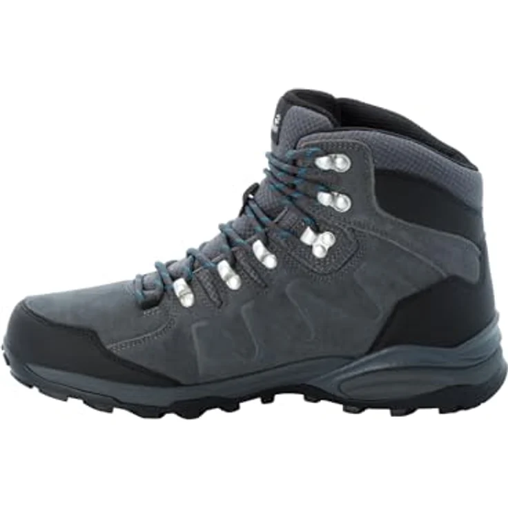 Jack Wolfskin Refugio Texapore Mid M, Herren Wanderschuhe, wasserdicht, Veloursleder, grau – Bild 4