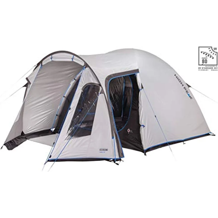 High Peak Tessin 5.0, Kuppelzelt für 5 Personen, 7.50 kg, mit UV-Sonnenschutz und guten Belüftungsmöglichkeiten, blau – Bild 3
