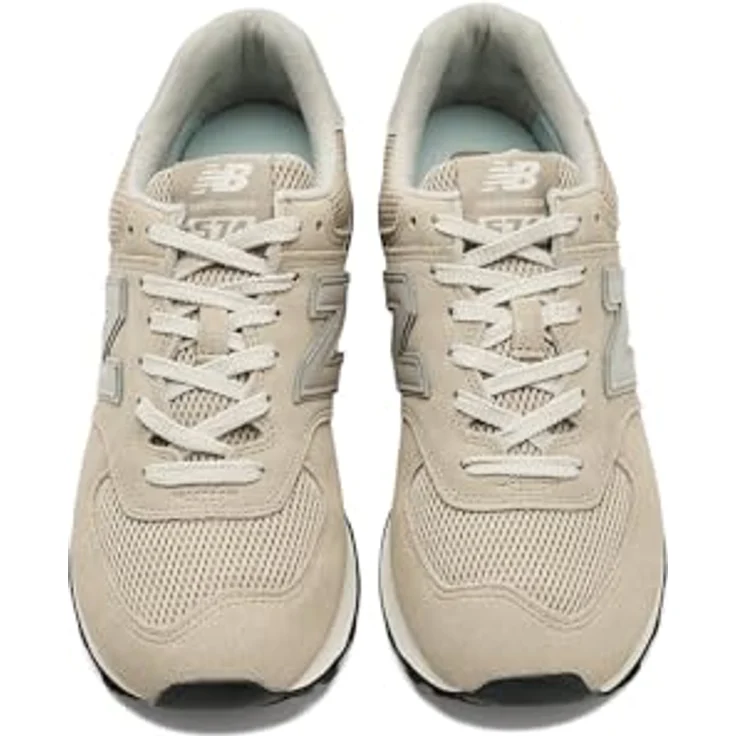 New Balance 574 Lifestyle Damen Sneakers, Beige, atmungsaktives Mesh, Wildleder, gepolsterter Schaft, Gummi-Außensohle, W5746J3 – Bild 2