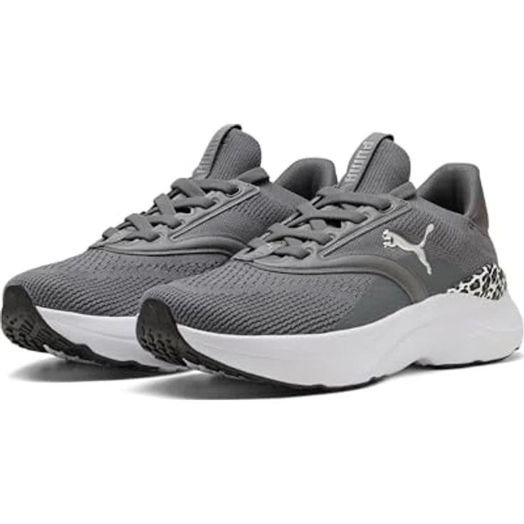 PUMA Damen SOFTRIDE MAYVE Animal WNS Straßenlaufschuh, Cool Dark Gray Black Silv, mit SOFTFOAM+ Dämpfung und Animal-Print-Design – Bild 1