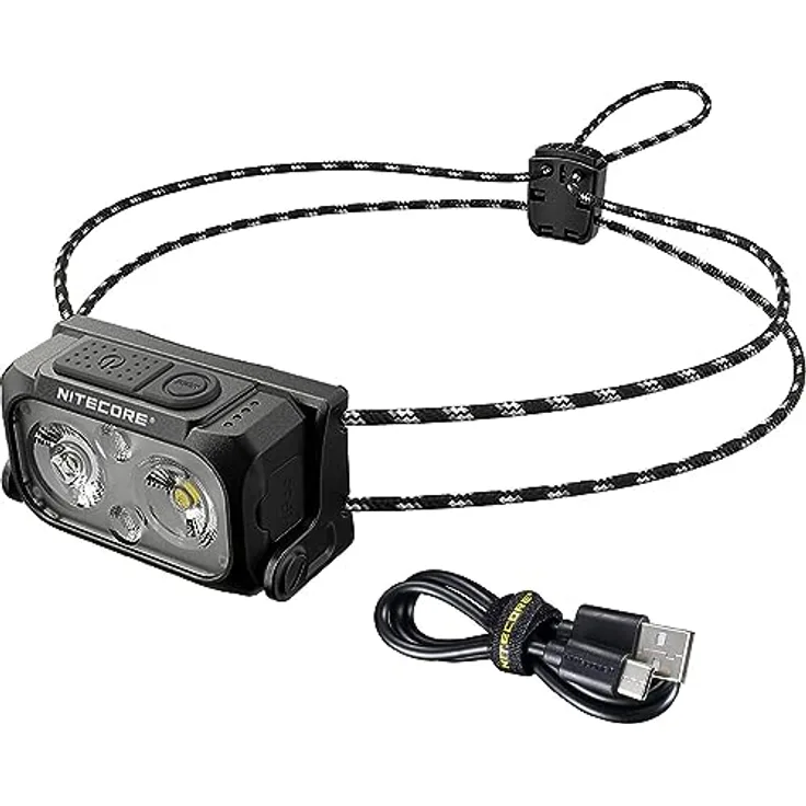 Nitecore NU21, Stirnlampe mit 360 Lumen, wasserdicht IP66, reflektierendes Kopfband, schwarz