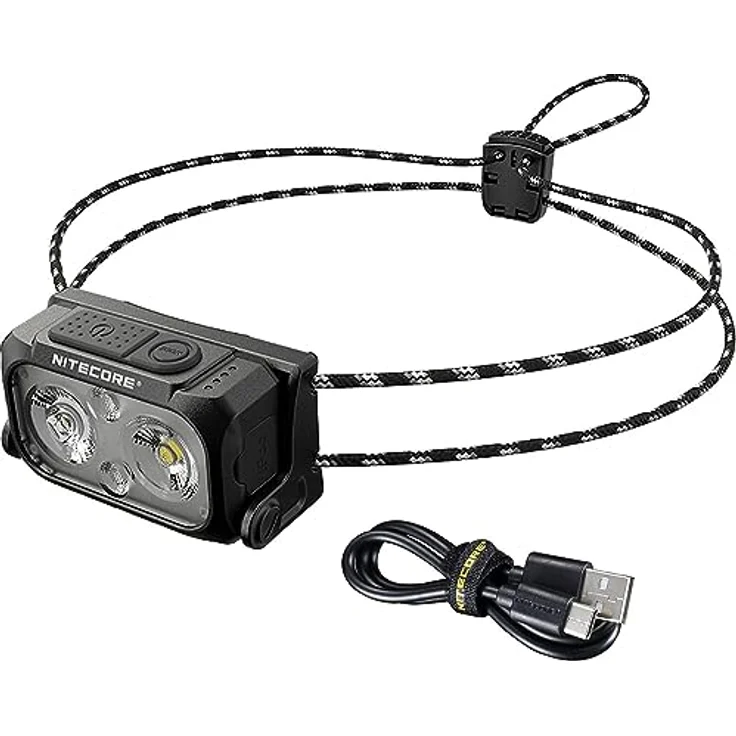 Nitecore NU21, Stirnlampe mit 360 Lumen, wasserdicht IP66, reflektierendes Kopfband, schwarz – Bild 1