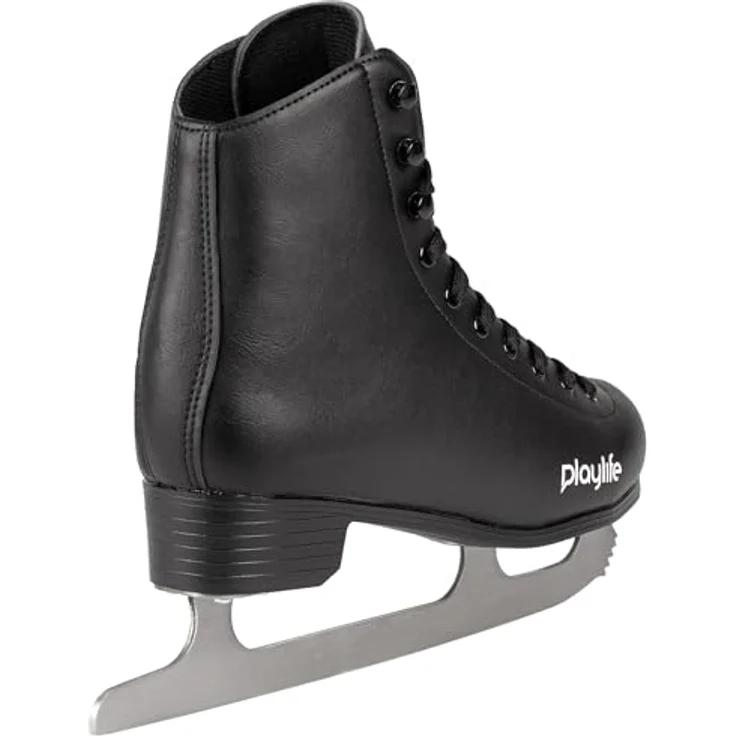 Playlife Classic Black Ice Skate, Schlittschuhe für Damen & Herren, wasserabweisendes Kunstleder, warmes Samtfutter, rostfreie 303-Edelstahlkufe, Komfort & Stabilität für Anfänger, Schwarz, Größe 39 – Bild 3