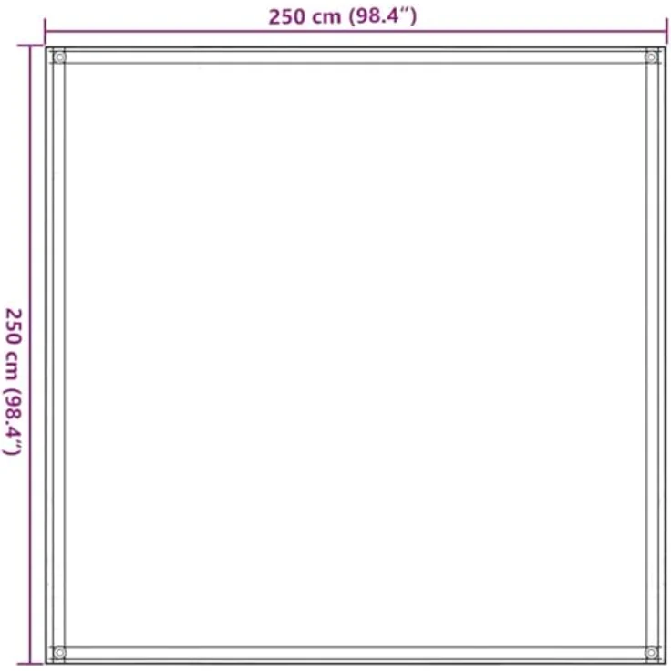 vidaXL Zeltteppich 250x250cm, Vorzeltteppich aus hochdichtem Polyethylen in Dunkelgrün mit integrierten Ösen zur einfachen Befestigung – Bild 3