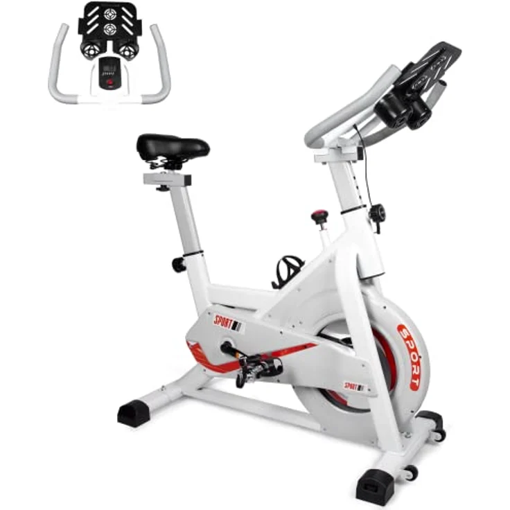 Heimtrainer für den Innenbereich, EVOLAND Profi-Heimtrainer, LCD-Display, Statische Stabilität Heimtrainer Fahrrad, Halterung für Wasserkocher, Verstellbarer Sitz – Bild 1