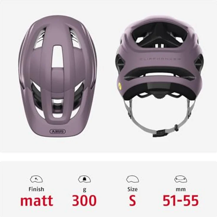 ABUS MTB-Helm Cliffhanger MIPS, Fahrradhelm mit MIPS Aufprallschutz, großen Lüftungsöffnungen, leicht und verstellbar, Lila, Größe S – Bild 3