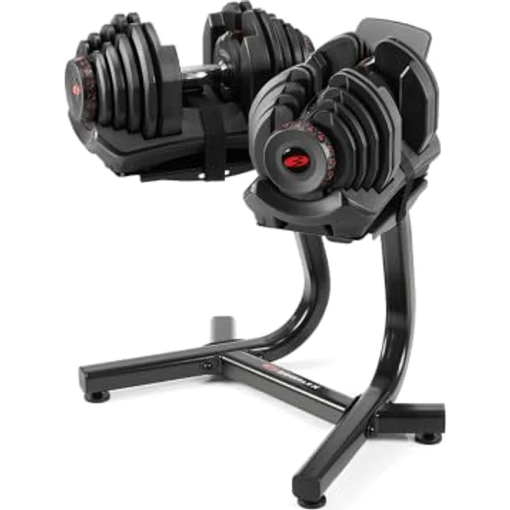 BowFlex SelectTech 1090i, Hanteln Paar mit Stand und Medienfach für flexibles Krafttraining – Bild 4