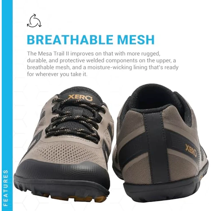 Xero Shoes Mesa Trail II, Herren Laufschuhe, atmungsaktive Barfussschuhe für Trailrunning, Größe 44, grau – Bild 6