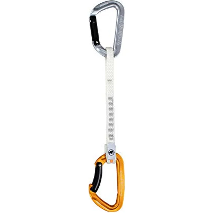 Mammut Sender Keylock 17 cm Quickdraw, 8 kN Querbruchsicherheit, grau/gold, Straight Gate/Bent Gate – Bild 1