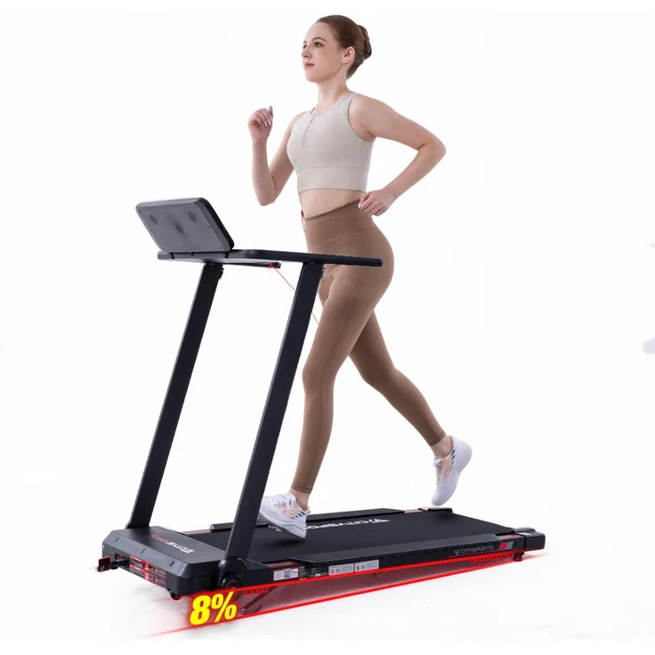 CITYSPORTS HG2-8, Klappbares Laufband für Zuhause mit 8% Steigung, 2,0PS Motor, APP & Bluetooth, max. 120kg belastbar, 8KM/H Geschwindigkeit