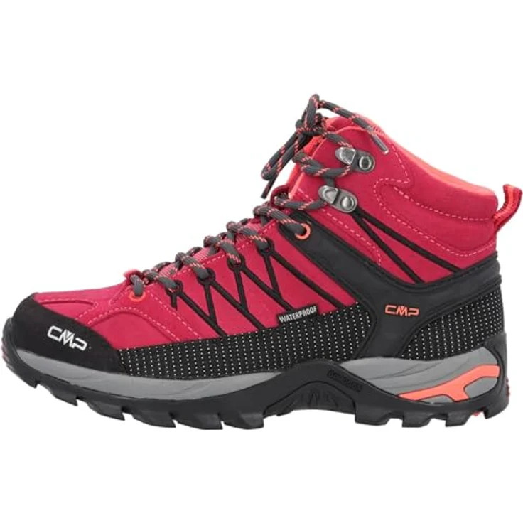 CMP Campagnolo Rigel WP, Damen Wanderschuhe, wasserfest, rot, Größe 36, maximale Knöchelstütze und CMP FullOn GRIP-Sohle – Bild 2